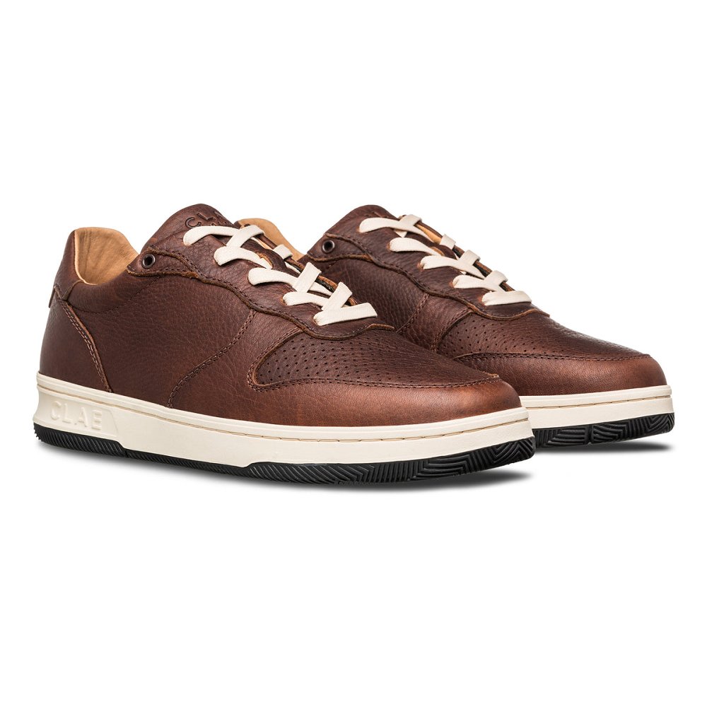 CLAE MALONE Shoes Mens USA309-A14 In Cocoa Leather